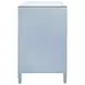 Michelle Textured Light Blue Linen 4 Drawer Soft Close Accent Chest With Glass Top