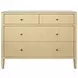Michelle Natural Grasscloth 4 Drawer Soft Close Accent Chest With Glass Top