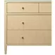 Michelle Natural Grasscloth 4 Drawer Soft Close Accent Chest With Glass Top