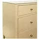 Michelle Natural Grasscloth 4 Drawer Soft Close Accent Chest With Glass Top