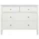 Michelle Textured White Linen 4 Drawer Soft Close Accent Chest With Glass Top