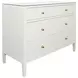 Michelle Textured White Linen 4 Drawer Soft Close Accent Chest With Glass Top