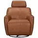 Milanoir Renaissance Cinnamon Leather Upholstered Swivel Gliding Accent Chair