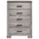 Adam Two Tone Gray 5 Drawer Chest