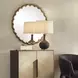 Alden Antique Brass Round Wall Mirror