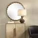 Alden Antique Brass Round Wall Mirror
