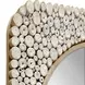 Merak Beige and Brown Round Wall Mirror