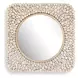 Merak Beige and Brown Round Wall Mirror