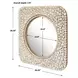 Merak Beige and Brown Round Wall Mirror