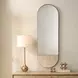 Langston Golden Bronze and Beige Oval Tall Wall Mirror