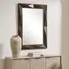 Fairmont Dark Walnut and Brass Rectangular Wall Mirror
