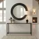 Carlisle Rustic Black and Light Gray Round Wall Mirror