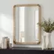 Heinrich Antique Brass and Light Natural Rectangular Wall Mirror
