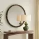 Riverton Matte Black and Gold Round Wall Mirror