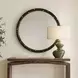 Riverton Matte Black and Gold Round Wall Mirror