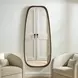 Monterey Warm Walnut and Gold Free Form Tall Wall Mirror