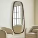 Monterey Warm Walnut and Gold Free Form Tall Wall Mirror