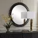 Hamilton Satin Black and Gold Round Wall Mirror
