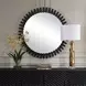 Hamilton Satin Black and Gold Round Wall Mirror