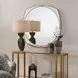 Monterey Warm Antique Gold and White Round Wall Mirror