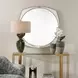 Monterey Warm Antique Gold and White Round Wall Mirror