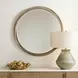 Kingsley Cerused Light Wood Round Wall Mirror