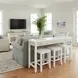 Miramar Sand and Stark White Rectangular Console Table with USB Charging