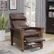 Mission Wenlock Fudge Leather Push Thru The Arms Recliner