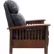 Mission Shoreham Blue Leather Push Thru The Arms Recliner