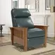 Mission Highland Emerald Leather Push Thru The Arms Recliner