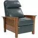 Mission Highland Emerald Leather Push Thru The Arms Recliner