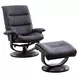 Knight Black Manual Reclining Swivel Chair With Ottoman