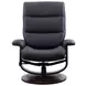 Knight Black Manual Reclining Swivel Chair With Ottoman