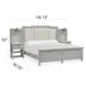 Glenbrook Pebble and Beige California King Upholstered Wall Bed with 2 Nightstand and USB Charging