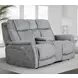 Linus Hudson Grey Zero Gravity Power 73" Reclining Console Loveseat