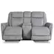 Linus Hudson Grey Zero Gravity Power 73" Reclining Console Loveseat