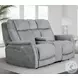 Oscar Hudson Grey Zero Gravity Power Reclining Console Loveseat