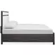 Meadowrise Raisin Black and White Queen Upholstered Panel Bed