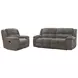Branton Cabot Stone 90" Manual Reclining Sofa with USB Charging