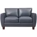 Traverse Ocean Blue Leather Living Room Set