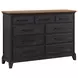 Johnshaven Espresso and Brown 9 Drawer Dresser