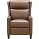 Moore Cashmere Taupe Leather Push Thru The Arms Recliner