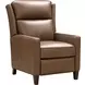 Moore Cashmere Taupe Leather Push Thru The Arms Recliner
