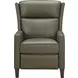 Moore Oasis Olive Leather Power Recliner with Power Headrest and USB Charging