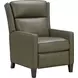 Moore Oasis Olive Leather Power Recliner with Power Headrest and USB Charging