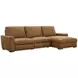 Live Beautifully Brown Leather 3 Piece Modular Power Reclining Optimus Sectional with Power Headrest