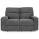 Polaris Bizmark Gray Performance Fabric 63" Power Reclining Loveseat