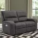 Polaris Slate Performance Fabric 63" Power Reclining Loveseat
