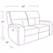 Polaris Slate Performance Fabric 63" Power Reclining Loveseat