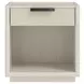Cotiere Cream Linen Performance Fabric 1 Drawer Nightstand with USB Charging